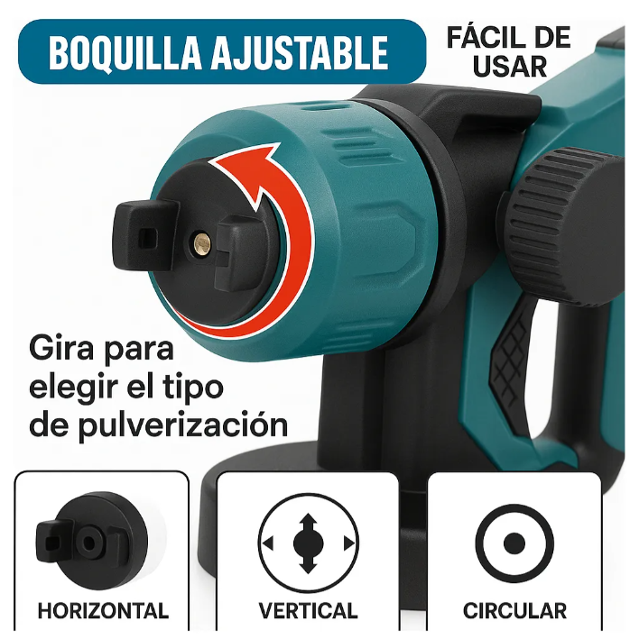 Pistola De Pintura Inalambrica Recargable